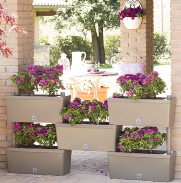 FIORIERE FIORIERA KIT COMPONIBILE 5 PEZZI BRICK CM. 59x23x27H