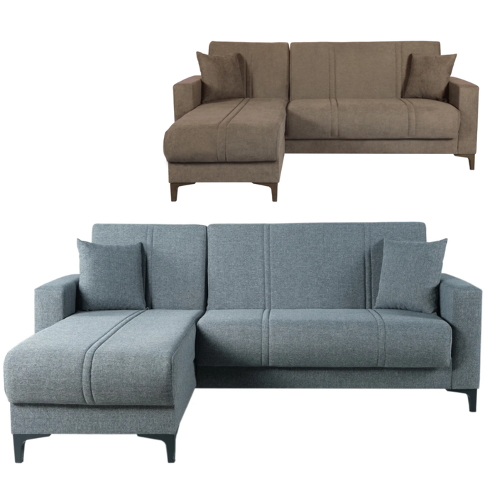 Divano Letto Con Penisola 3 Posti Angolare Reversibile Contenitore Bravo Bacos