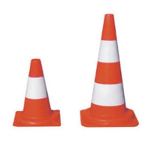 CONO STRADALE BIRILLO BICOLORE ROSSO POLIETILENE HD FASCIA RIFRANGENTE H.33