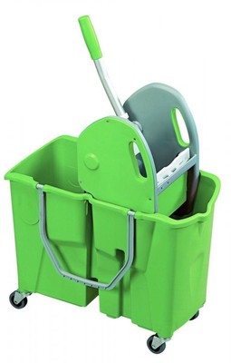 CARRELLO DOPPIA VASCA CARRELLO SECCHIO PER LA PULIZIA PROFESSIONALE LT. 30