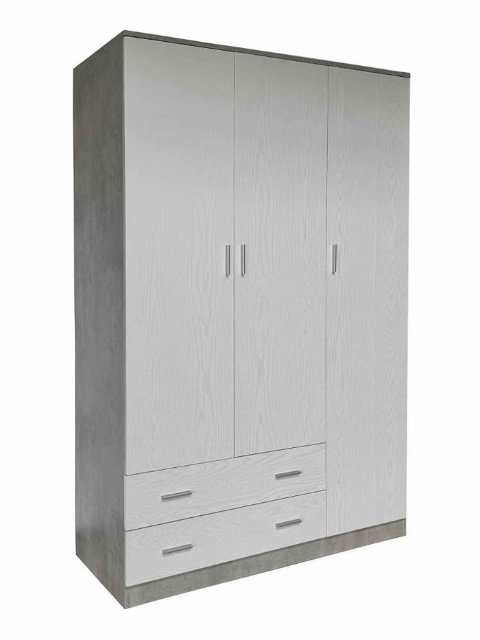 KIT ARMADIO SPACE 3 ANTE + 2 CASSETTI CM. 120X52X190H