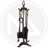 SET ATTREZZI CAMINO CON MANICI A CRUNA MAURER CAMINO CAMINETTO H.64