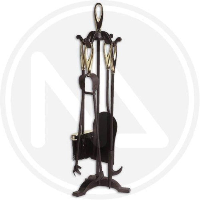 SET ATTREZZI CAMINO CON MANICI A CRUNA MAURER CAMINO CAMINETTO H.64