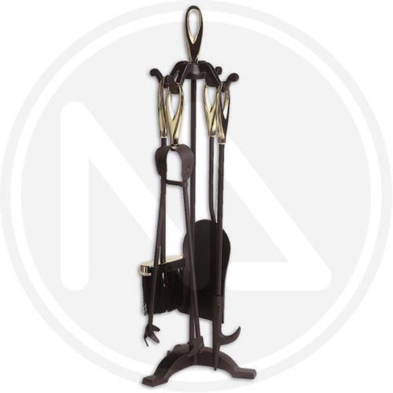 SET ATTREZZI CAMINO CON MANICI A CRUNA MAURER CAMINO CAMINETTO H.64