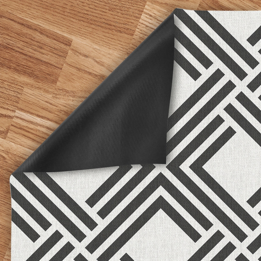 Tappeto vinilico di alta qualità geometrica nera 140x200