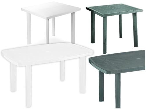 TAVOLI TAVOLO FARO IN RESINA VERDE O BIANCO CM.137X85XH72 ARREDO GIARDINO