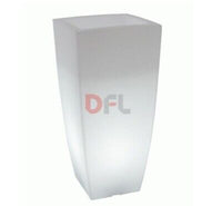 VASI VASO QUADRO STILO LAMP CON LUCE INTERNA CM 33xX33XH70 LT.15 GHIAC/LUCE BI