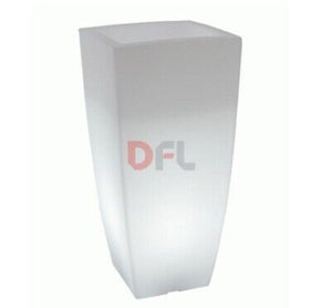 VASI VASO QUADRO STILO LAMP CON LUCE INTERNA CM 33xX33XH70 LT.15 GHIAC/LUCE BI