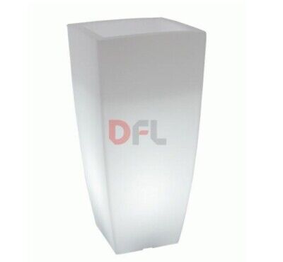 VASI VASO QUADRO STILO LAMP CON LUCE INTERNA CM 33xX33XH70 LT.15 GHIAC/LUCE BI