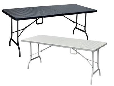 TAVOLI ESTERNO RETTANGOLARI CAMPING POLYRATTAN LEVANTE CM 180X75XH72