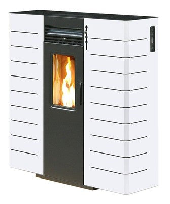 STUFA A PELLET SLIM KW 10 CANALIZZATA COLORE BORDEAUX O BIANCA