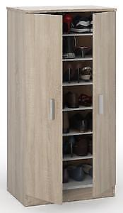 KIT ARMADIO-SCARPIERA PORTASCARPE CM. 55X36X108H BIANCO O ROVERE