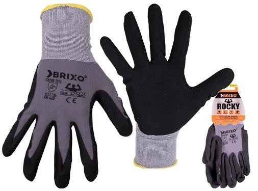 12 PA GUANTI BRIXO ROCKY NYLON-SPANDEX/NITRILE ANTINFORTUNISTICA LAVORO