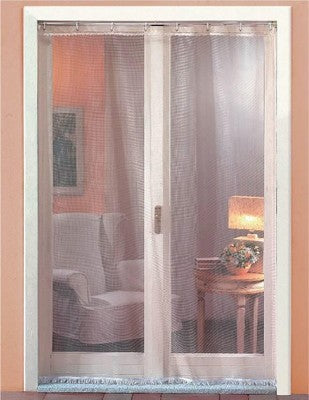 TENDA ZANZARIERA MOSCHITO CM.145/150x250 CON FRANGIA E OCCHIELLI COLORE PANNA