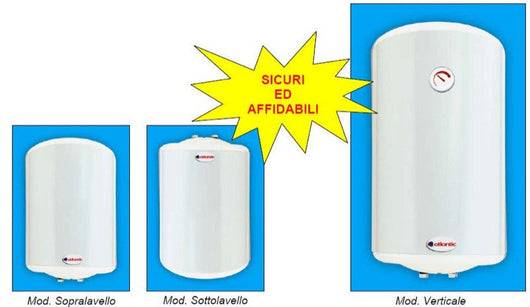 SCALDACQUA ELETTRICO SCALDABAGNO LT.50 VERTICALE 1200 WATT ATLANTIC