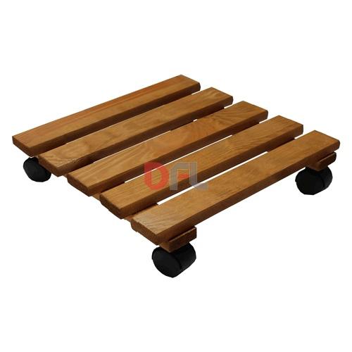 PEDANA SOTTOVASO CON RUOTE IN LEGNO CM.30X30 ARREDO GIARDINO