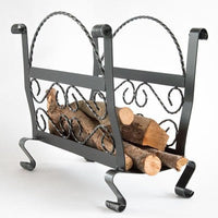 PORTALEGNA CLASSIC IN FERRO BATTUTO PORTA LEGNA LARGE CM.61X38X57