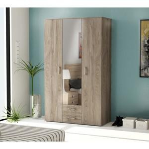 KIT ARMADIO 3 ANTE + 2 CASSETTI E SPECCHIO CM. 121X200X54