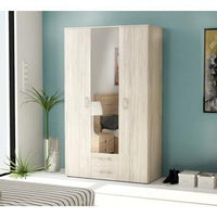 KIT ARMADIO 3 ANTE + 2 CASSETTI E SPECCHIO CM. 121X200X54