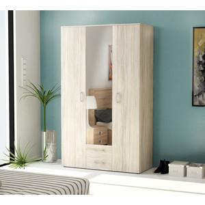 KIT ARMADIO 3 ANTE + 2 CASSETTI E SPECCHIO CM. 121X200X54