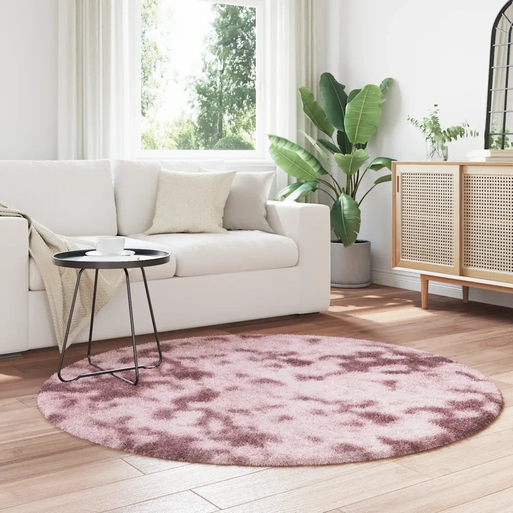 Tappeto del soggiorno | Tappeto Shaggy a Pelo Lungo NAVARRA Rosa Antico 160x160cm