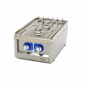 Piano Cottura Grado Commerciale - 2 Fuochi - Unità Singola - Profondità 60cm - Gas