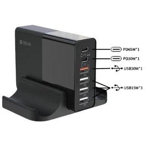Caricatore Da Tavolo Multiplo 6 Porte Extreme Speed 80w - TypE-C 65w 30w Usb 30w 15w*3