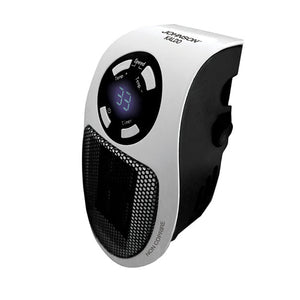 Termoventilatore da Presa Potenza 500W con Elemento Riscaldante in Ceramica Display LED Timer Digitale Temperatura Regolabile Sistema Anti Surriscaldamento Colore Bianco/Nero