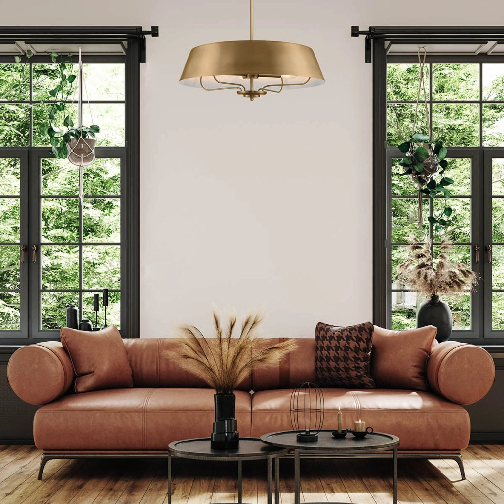 Lampada a sospensione Luella Kichler ottone Ø56 4xE14