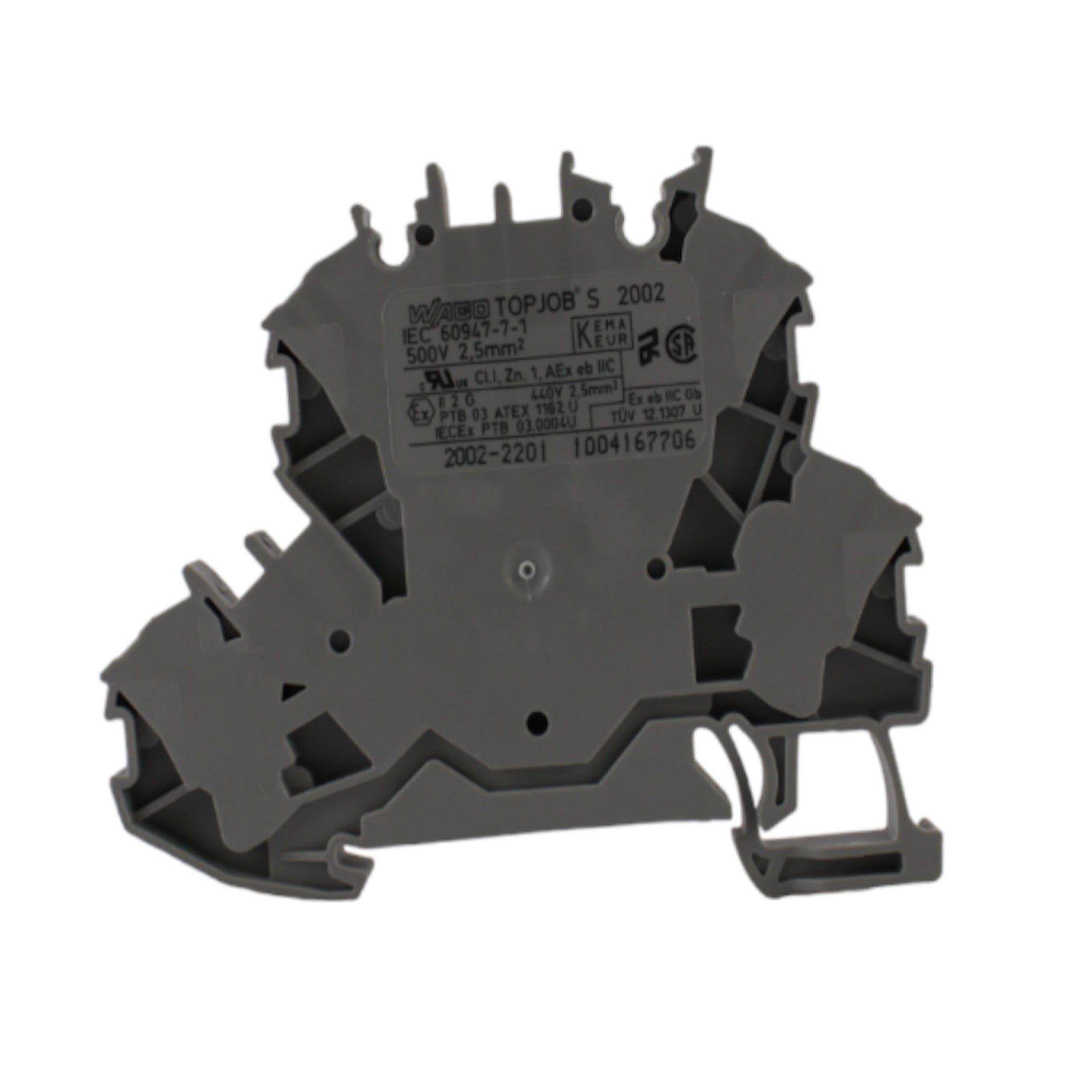 Morsettiera passante grigia 2,5mmq 2 piani 2X2 conduttori Wago