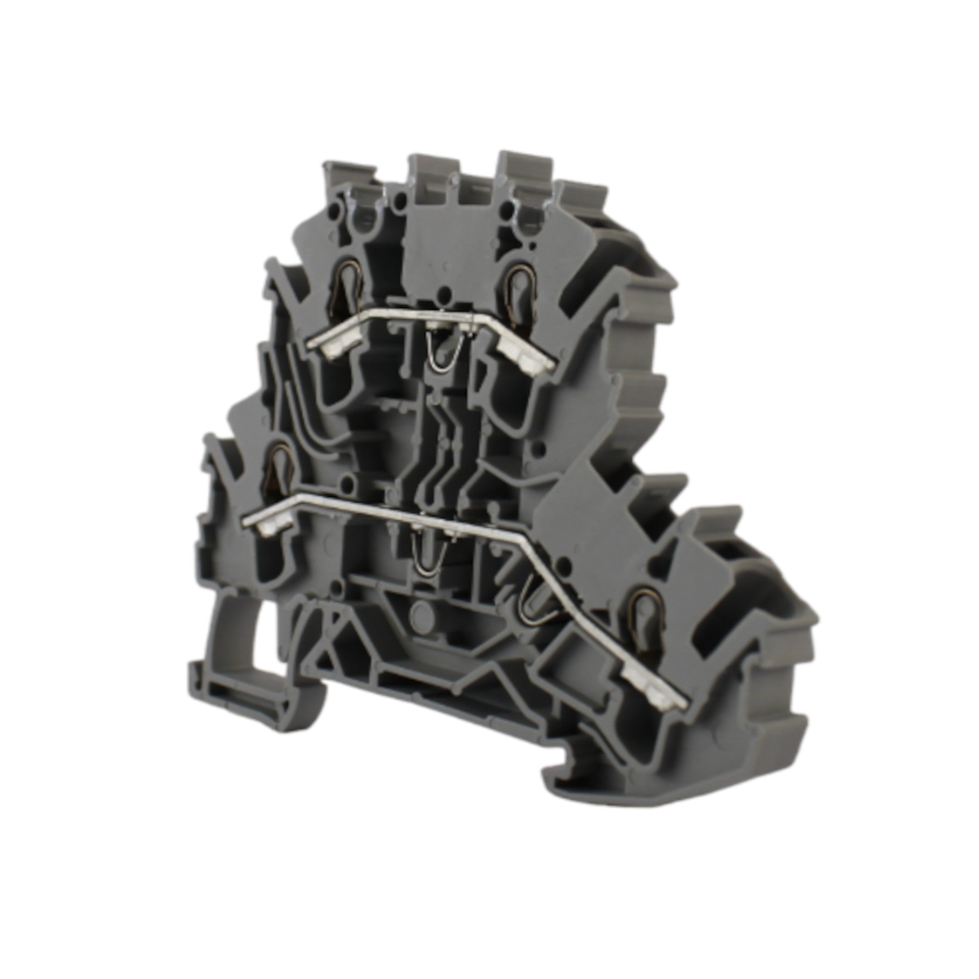 Morsettiera passante grigia 2,5mmq 2 piani 2X2 conduttori Wago