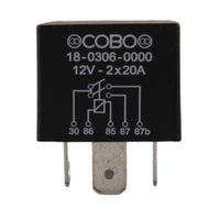Relè doppio contatto 12V 2x20A Cobo