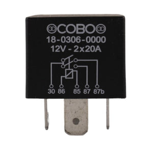 Relè doppio contatto 12V 2x20A Cobo
