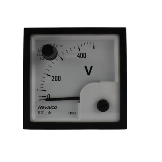 Voltmetro analogico 90gradi FE.72 500VAC + commutatore di fase Re.val.co