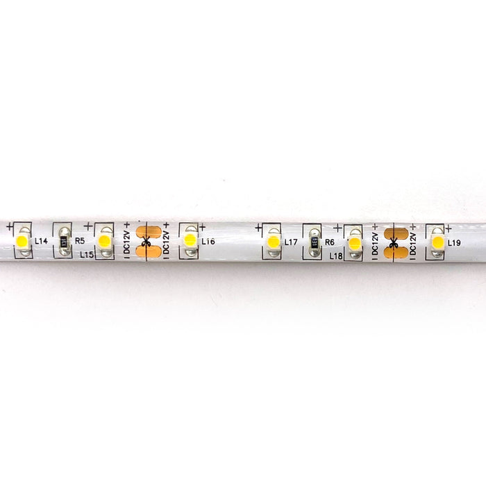Striscia 300 led 3528 IP65 4.8W 3000K fondo bianco 12V Videl