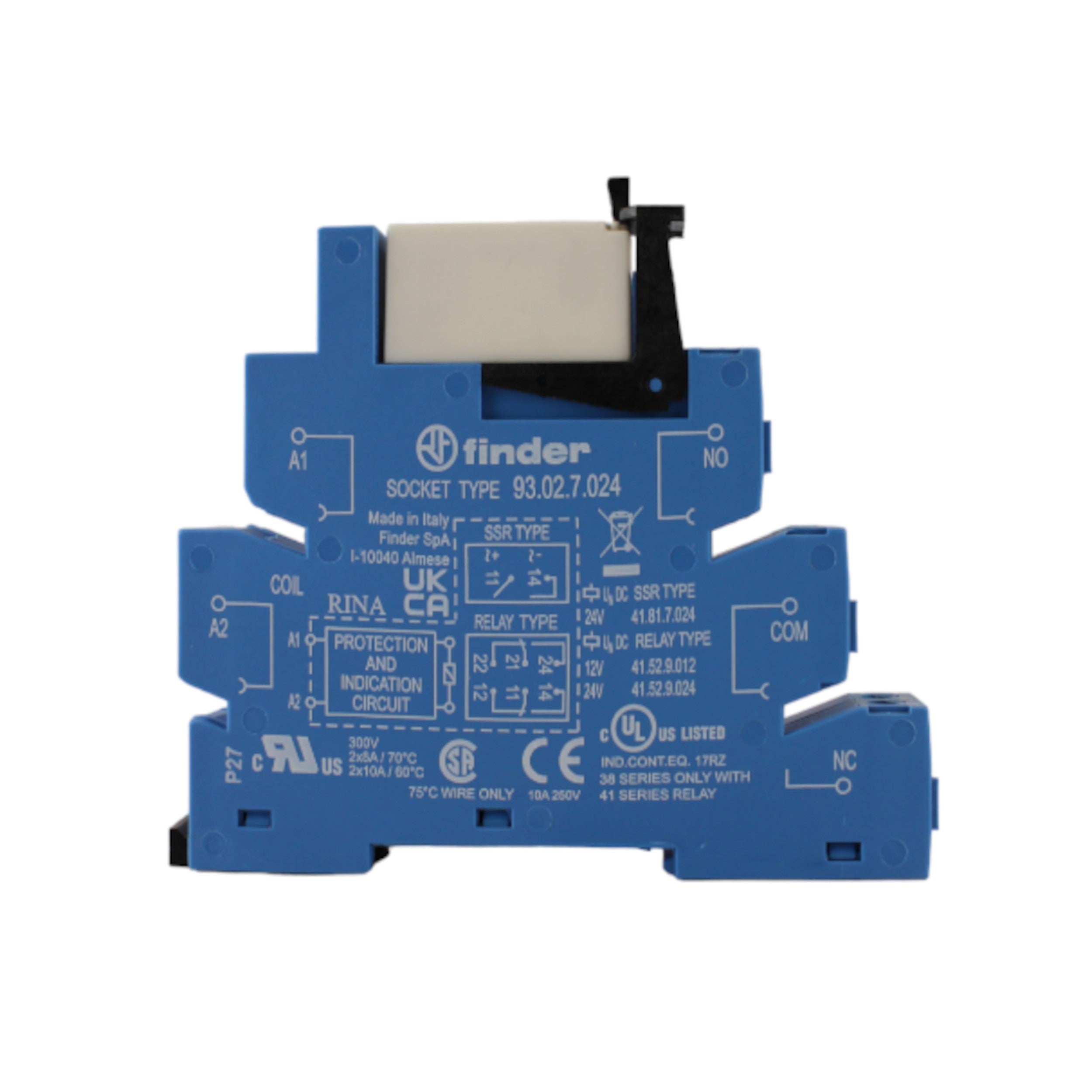 Relè slim 8A 24VDC serie 38 DPDT Finder