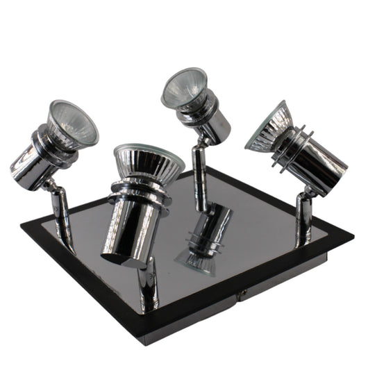 Plafoniera Quadrata 4 Faretti GU10 4X50W - Serie BUDAPEST ALEYAY