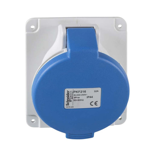 Presa da incasso inclinata IP44 32A 220V 2P+T Schneider