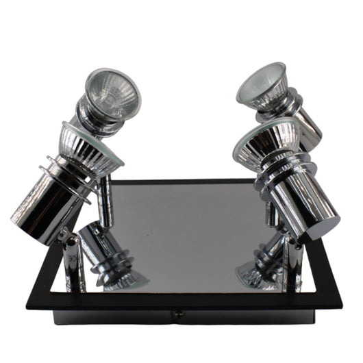 Plafoniera Quadrata 4 Faretti GU10 4X50W - Serie BUDAPEST ALEYAY