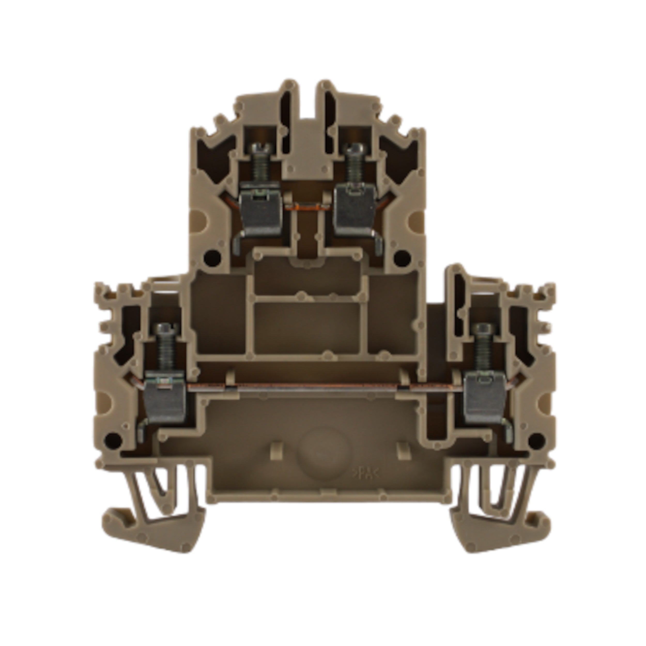 Morsetto passante beige 2,5MMQ. 2 piani 2X2 conduttori Weidmuller