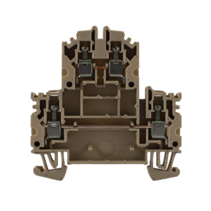 Morsetto passante beige 2,5MMQ. 2 piani 2X2 conduttori Weidmuller