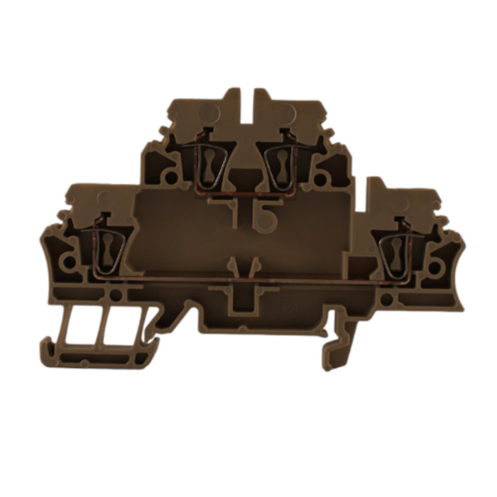 Morsetto passante beige 2,5 mmq 2 piani 2x2 conduttori Weidmuller