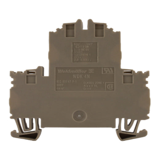 Morsetto passante beige 2,5MMQ. 2 piani 2X2 conduttori Weidmuller