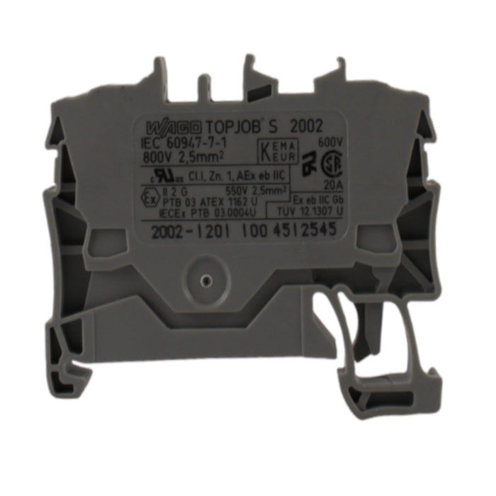 Morsettiera passante grigia 24A 2,5mmq 1 piano 2 vie Wago