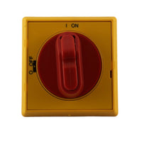 Maniglia rossa/gialla, lucchetto e fissaggio a ghiera ABB