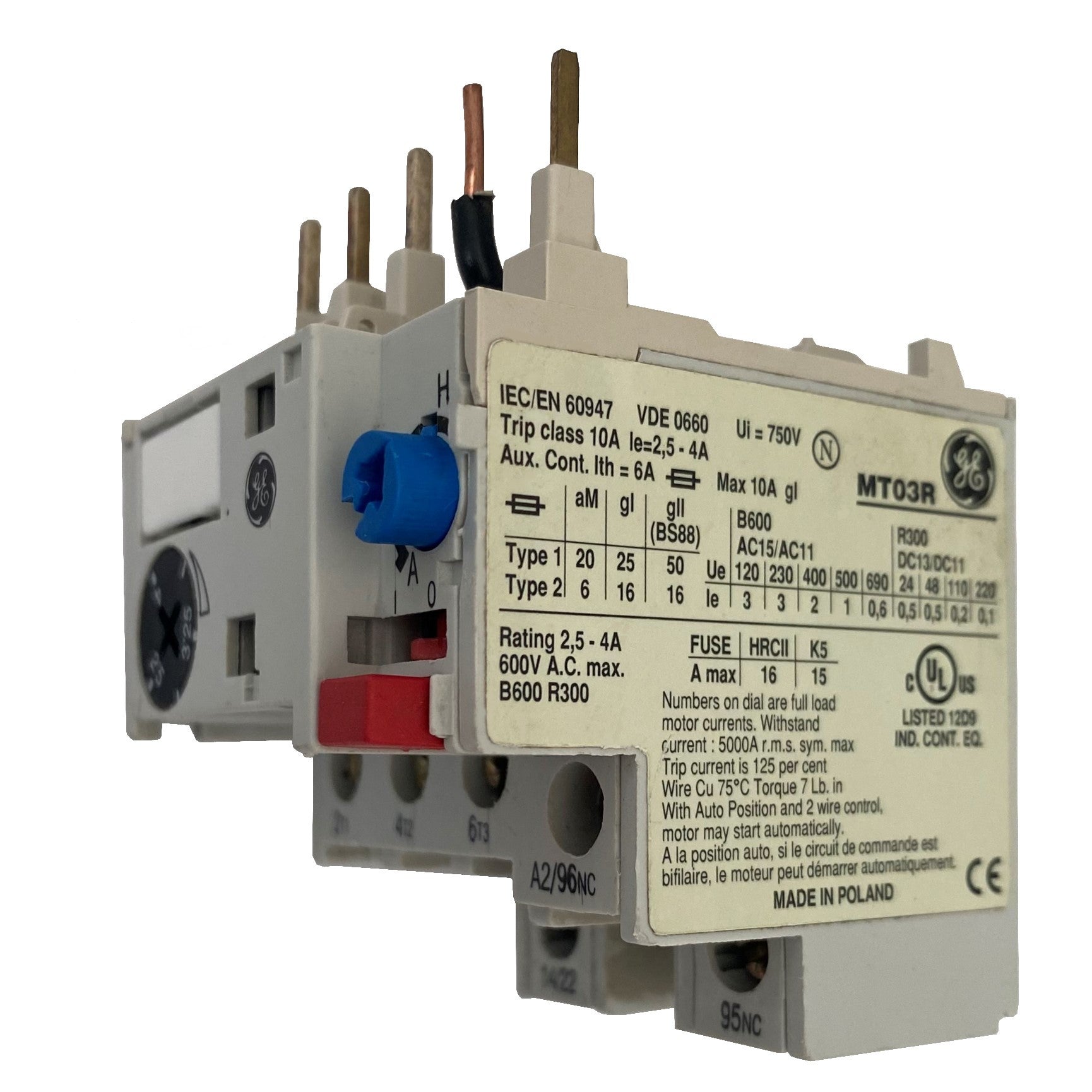 Relè termico 2,5-4,0 A Ge Power