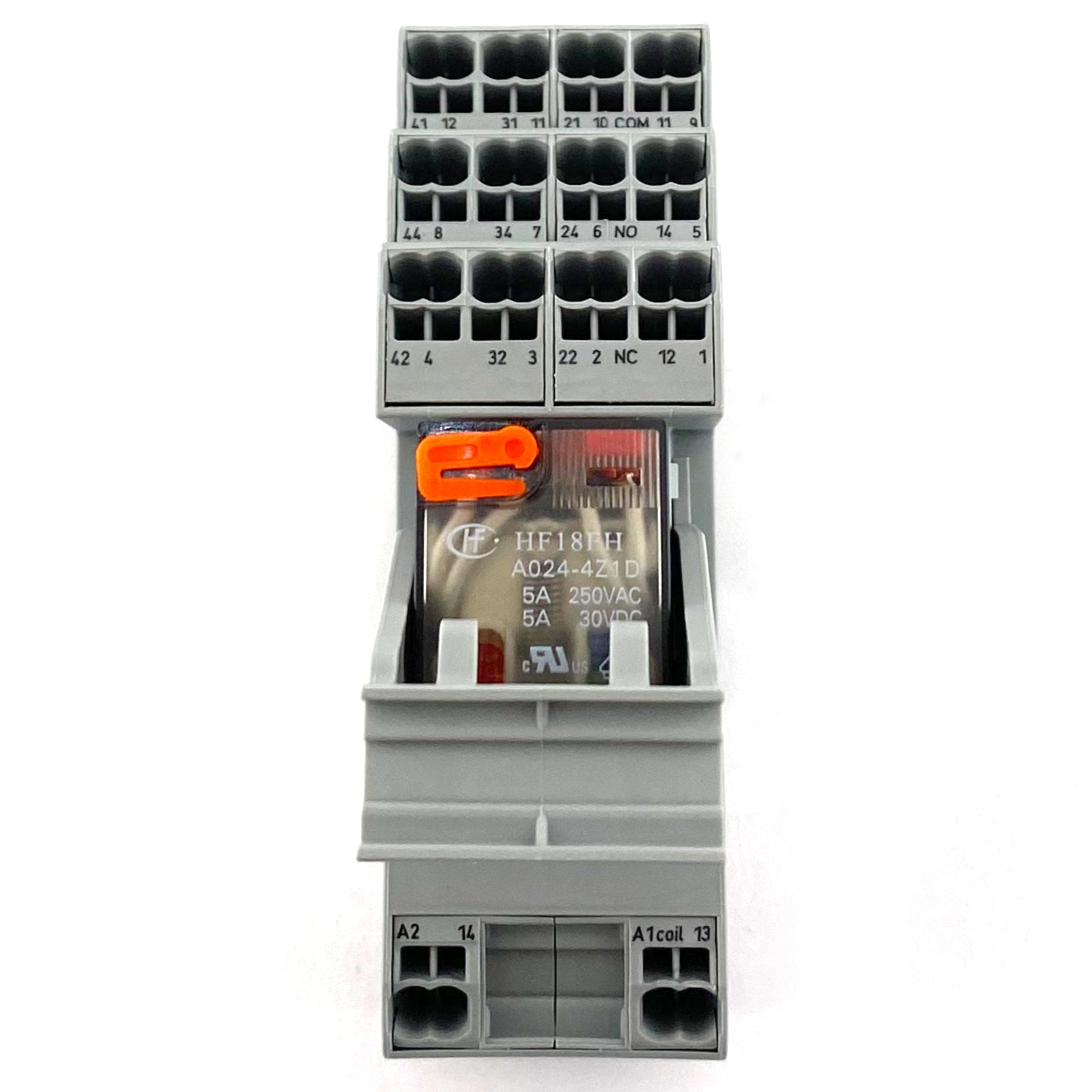 Relè di scambio con zoccolo 24 VAC 4VIA Wago