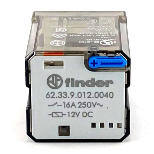 Relè di potenza 3 vie 12VCC/16A + test Finder