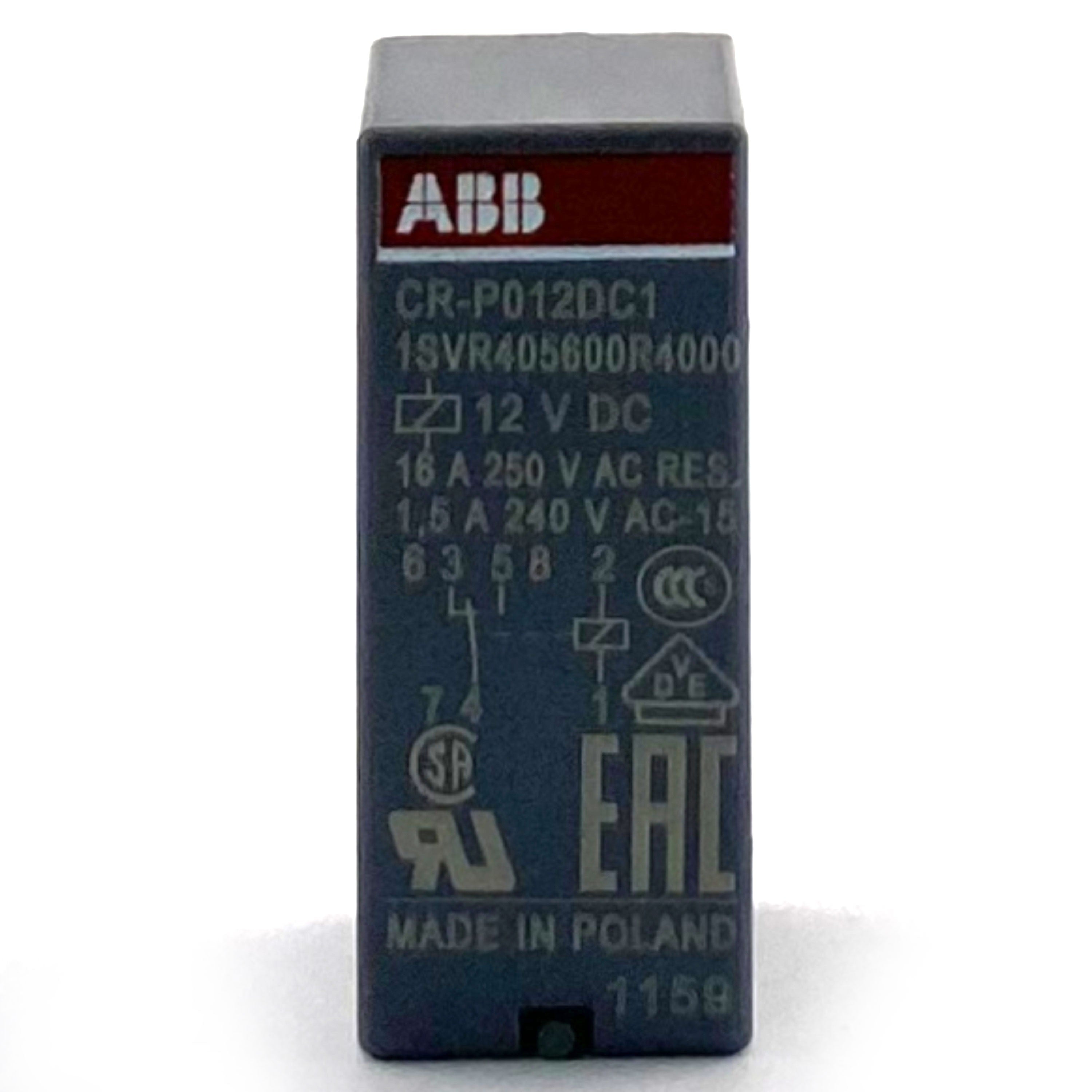 Relè deviatore 12 VDC/16A 2 vie 1 polo Abb