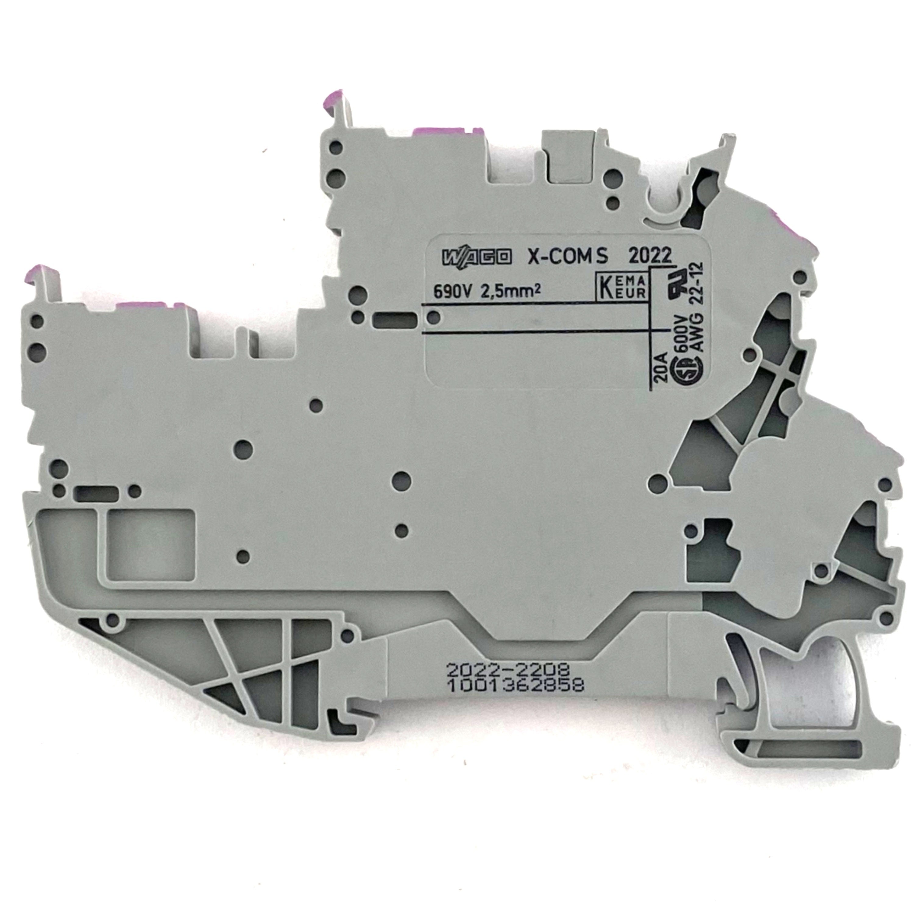 Morsetto passante grigio 2 pin 2,5 mmq. Wago